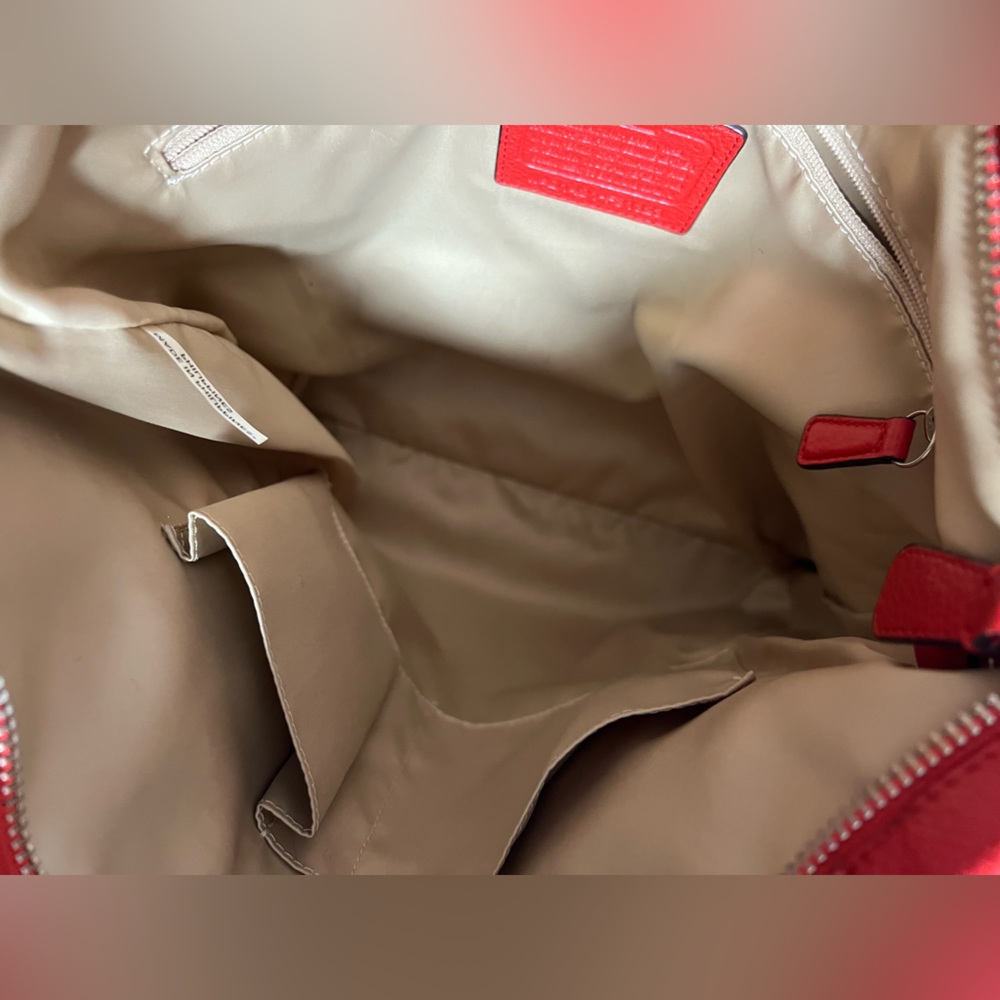 Coach Red Leather Satchel Bag - Picture 5 of 6